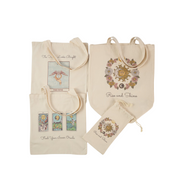 Rise And Shine Drawstring Cotton Bag - Celestial Sun Moon Good Vibe Pouch - 13